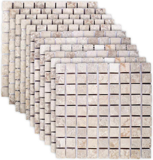 vidaXL Floor / Wall Interior Glossy Tile 30x30cm Cream