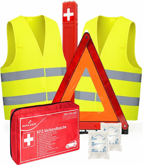 Walser Auto-Notfall-Kit mit Apotheke, Warndreieck und Reflektierende Weste