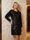 Summer Mini Evening Leather Black Dress