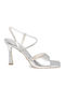 Damen Sandalen Silber Leder