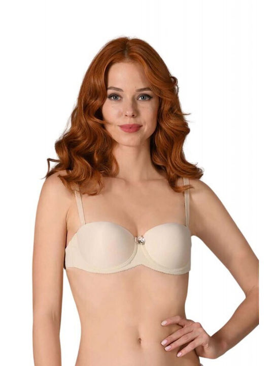 Beige Büstenhalter mit Bügel