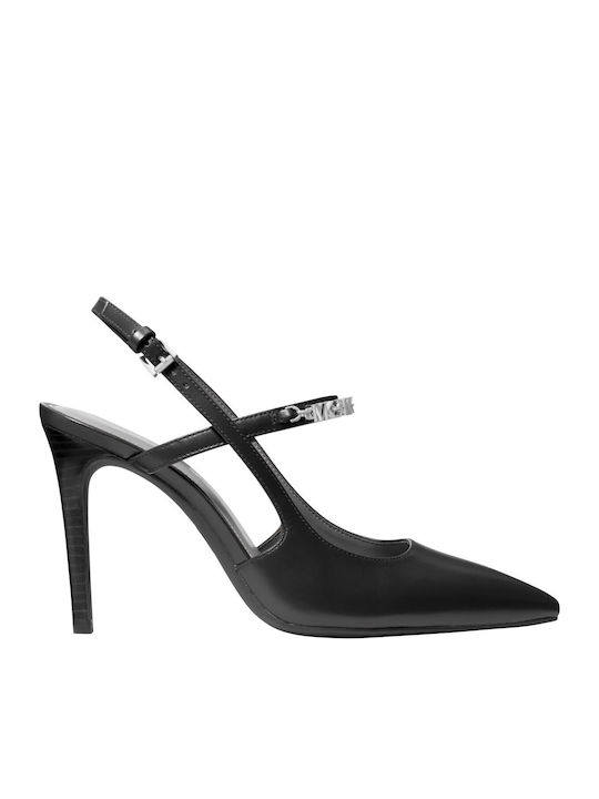 Michael Kors Leather Heels with High Heel Black
