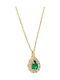 Ioannis Kosmima Necklace With Tear Design In 9 K Gold With Green Zircon