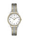 Timex Γυναικείο Ρολόι 30mm Μπαταρίας με Ασημί Μεταλλικό Μπρασελέ