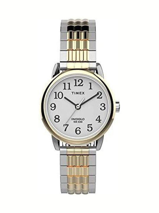Timex Γυναικείο Ρολόι 25mm Μπαταρίας με Ασημί Μεταλλικό Μπρασελέ