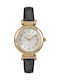 Timex Γυναικείο Ρολόι 31mm Μπαταρίας με Μαύρο Δερμάτινο Λουράκι
