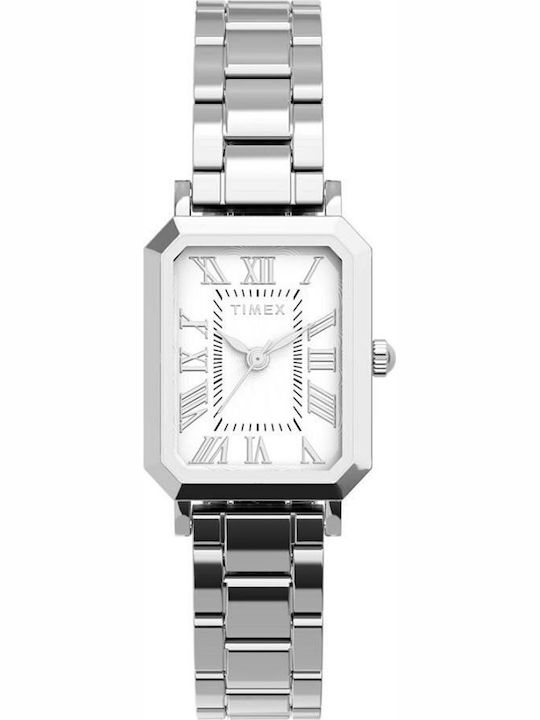 Timex Дамски Часовник 21mm Кварцов Със Сребриста Метална Верижка