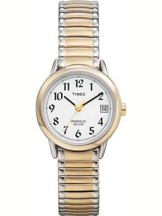 Timex Γυναικείο Ρολόι 25mm Μπαταρίας με Χρυσό Μεταλλικό Μπρασελέ