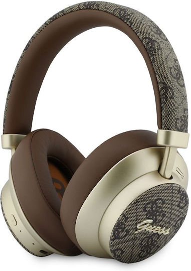 Guess Pu 4G Wireless / Wired Over Ear Headphones with 30 Hours Playing Time Brown