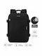 Jetbags Rz29051 Backpack Travel Cabin Size 40x20x30cm Waterproof Laptop Compartment & Compression Valve Black