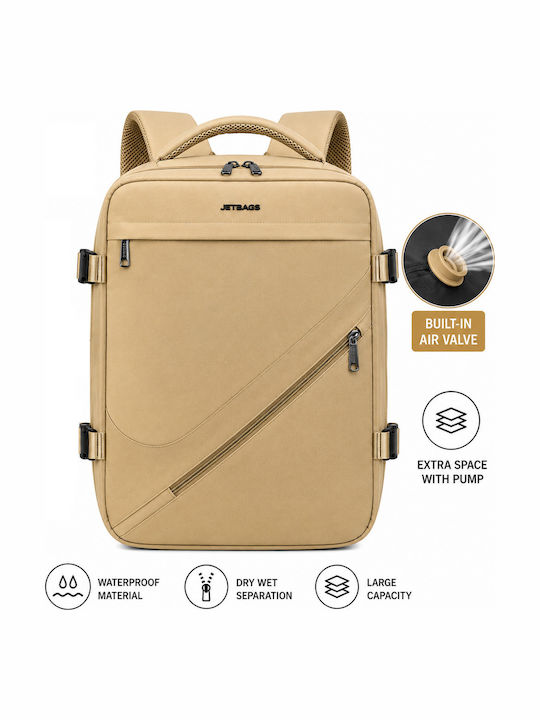 Jetbags Rz29051 Раница За Пътуване Cabin Size 40x20x30cm Водоустойчива Джоб За Laptop & Клапан За Компресия Каки