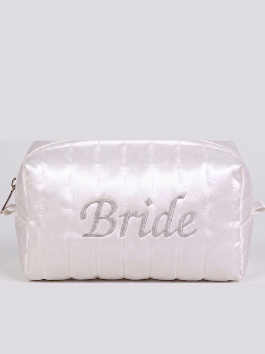 Neseser Satin Alb Argintiu Broderie Bride Amary...