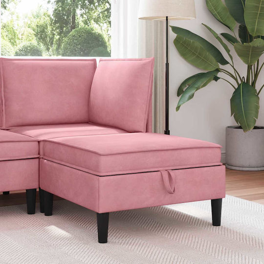 Fußhocker mit Stauraum Belegt mit Samt Rosa