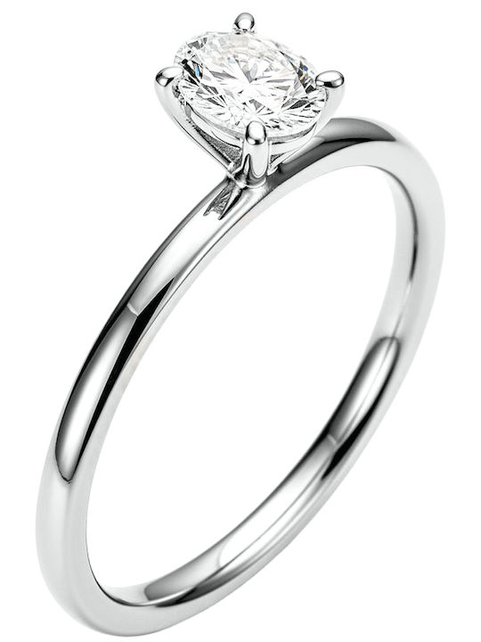 Xrisokosmima Einzelner Stein aus Weißgold 18K mit Diamant