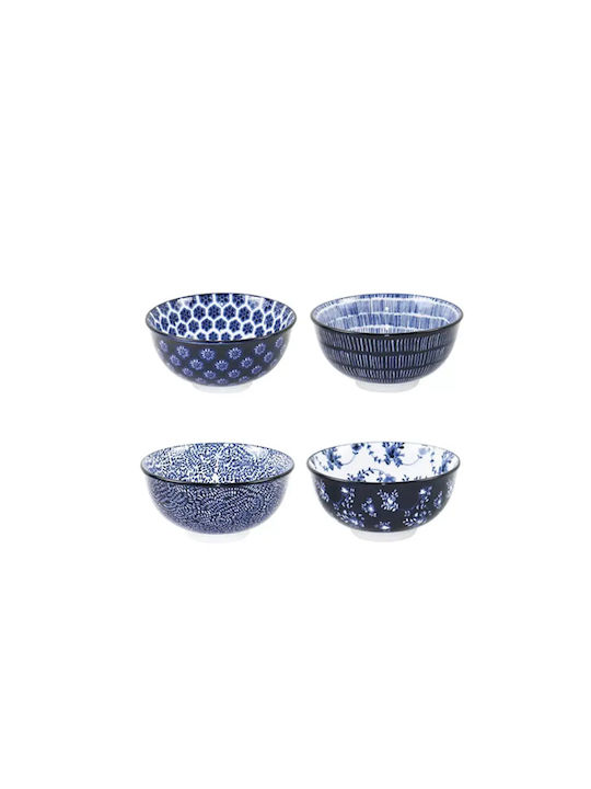 Ibili Amonia Serving Bowl Round Porcelain Blue with Diameter 11.5cm 4 Pieces