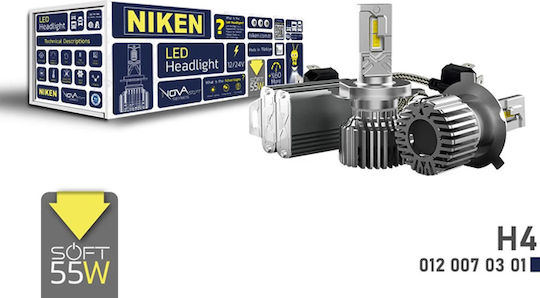 Niken Крушка за автомобил H4 LED 6500K Хладно Бяло 12-24V 55W