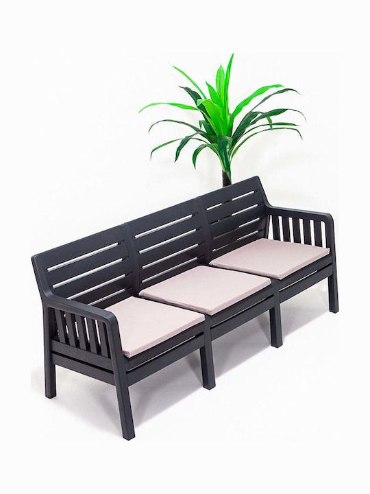 Three-Seater Outdoor Sofa With Cushions 60x73x65cm Three-Seater Outdoor Sofa With Cushions 60x73x65cm