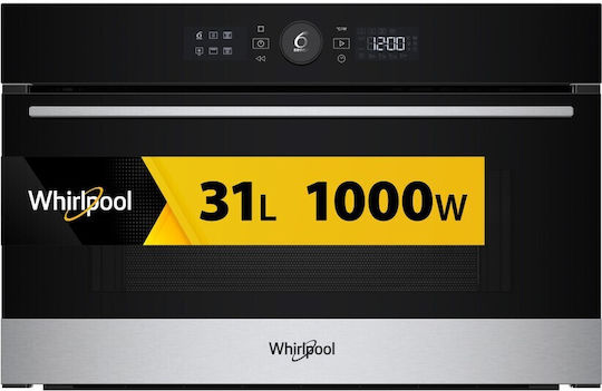 Whirlpool Εντοιχιζόμενος Φούρνος Μικροκυμάτων με Grill 31lt Γκρι
