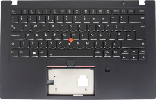 Laptop Keyboard Palmrest Lenovo Thinkpad T14s 20uh 20uj 5m10z54256 5m10z54257 UK Backlit Pointer Black Code 41569ukpalmpointer