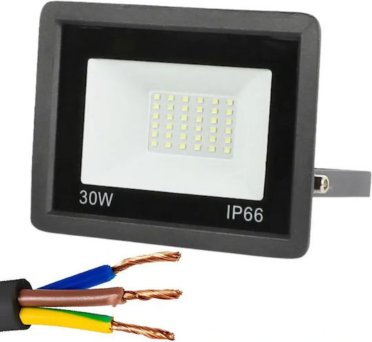 Verk Group Proiector LED etanș 30W Alb Rece 6000K IP66