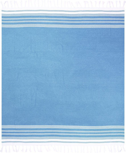 Aquablue Beach Towel Cotton Blue with Fringes 240x200cm