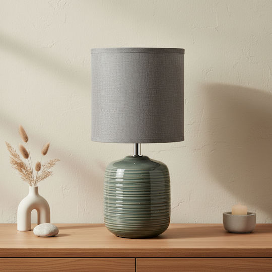 Lampa Lampi de Masă cu Abajur Gri și Bază