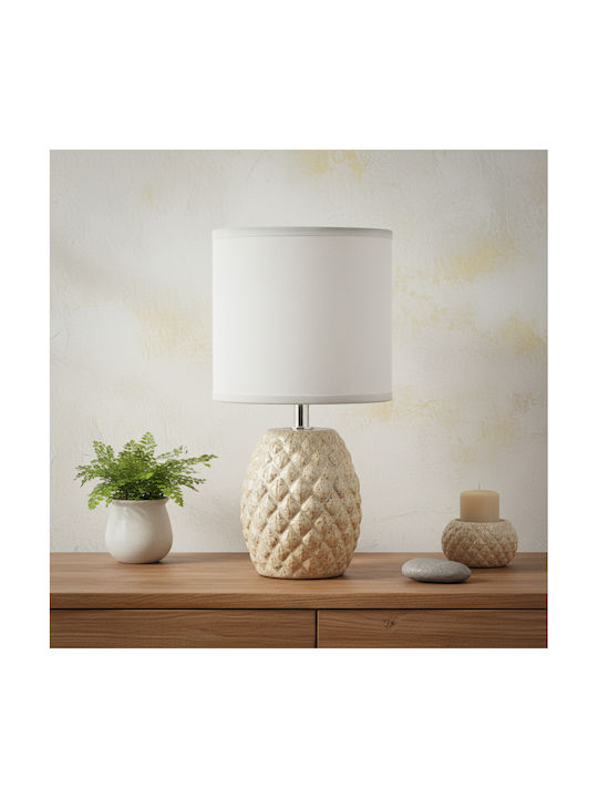 Lampa Lampă de Masă cu Abajur Bej și Bază