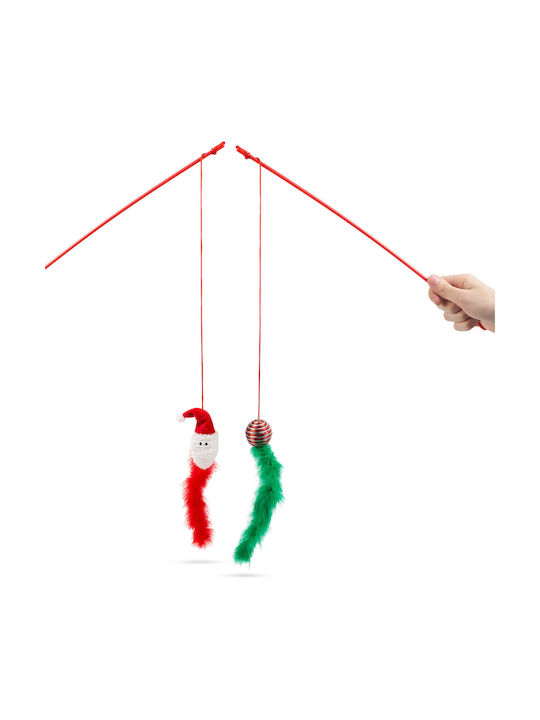 Jucărie De Crăciun Pentru Pisici Cu Pene Șnur 46 Cm