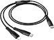 Hoco Cablu USB la Type-C / Lightning 3A Negru 1 m X123B