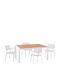 Set de Masă pentru Exterior Hilliard 5 Piese Alb