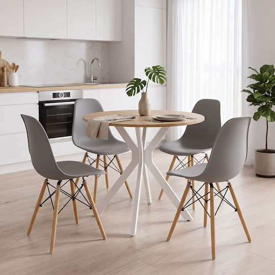Kitchen Table Julita with 4 Chairs 80x80cm