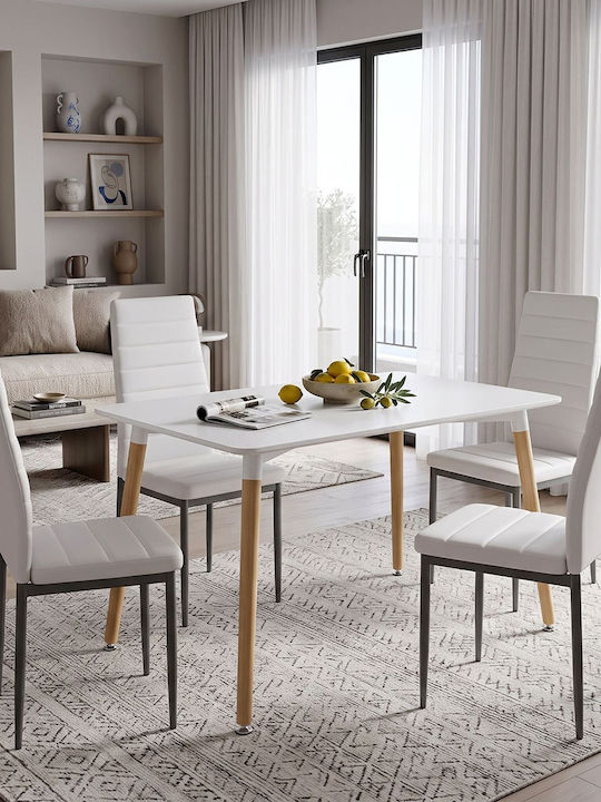 Pakketo Esszimmermöbel-Set Parker Mit 4 Stücken 120x80cm
