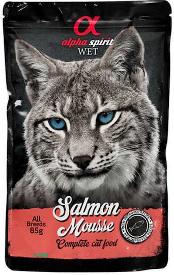 Alpha Spirit Wet Food for Adult Cats with Salmon and Pumpkin Grain Free & Gluten Free 85gr
