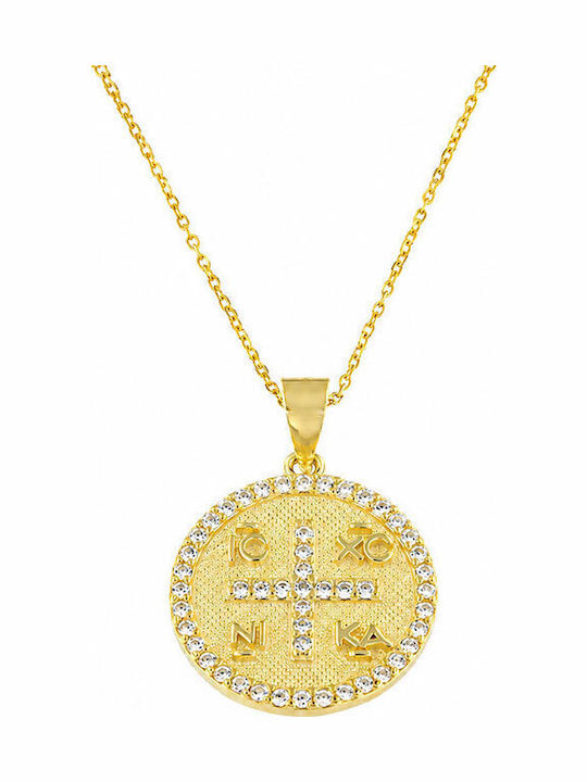 Ios Necklace Constantine Talisman Gold Plated Silver with Zircon