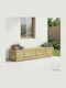 Outdoor Wooden Bench With Chest And Cushions 193.5x40x41cm