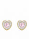Kloxx Earrings from 9K Gold with Pink Stones