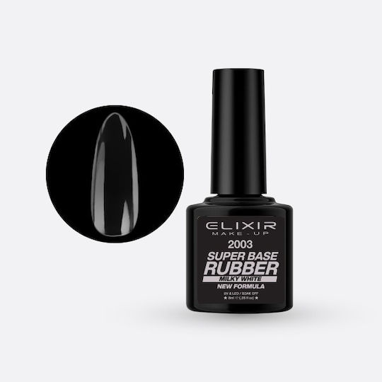 Elixir Base Coat for UV/LED Nail Polishes Rubber 8ml Milky White