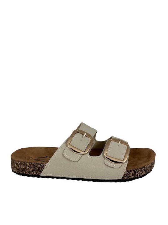 Potamopoulos Shoes Women's Flat Sandals Beige