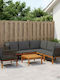 Garten- und Outdoor-Möbelsets 7 Stück Grau mit Kissen