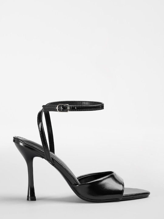 Late Again Black Sandals