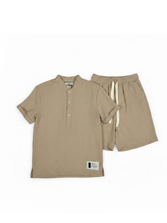 Kids Set with Shorts Summer 2 Pieces Beige