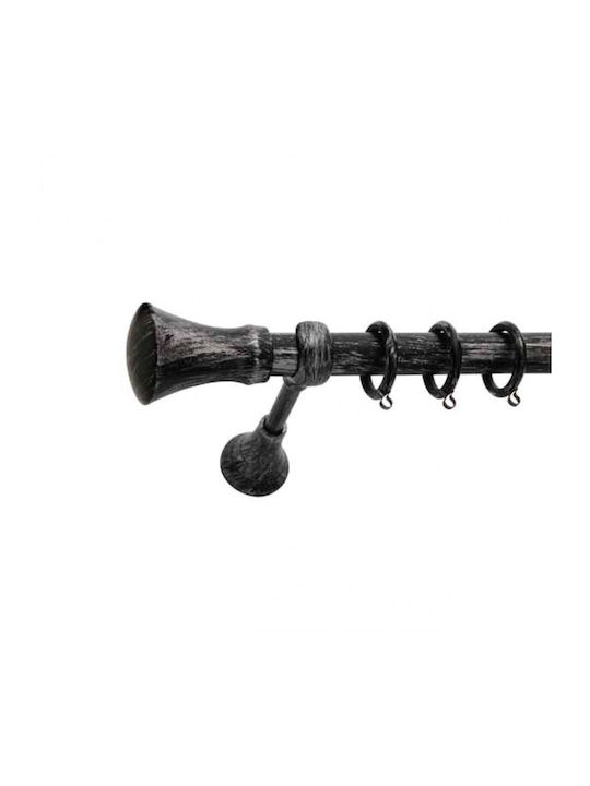 Best Bara Metalică pentru Perdele B063 Dublă cu Șină 150 cm Neagră