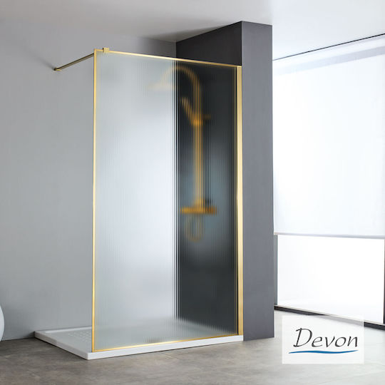 Devon Iwis Fixed Side for Shower 66-68x200cm Oro