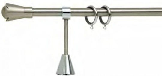 Best Metalic Kουρτινόξυlo K086 Single Φ20mm 160cm Argintiu INM180923