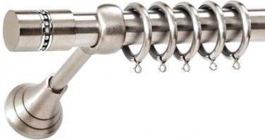 Best Metallisches Vorhangstange B036 Einzeln Ø20mm 200cm Silber INM180882