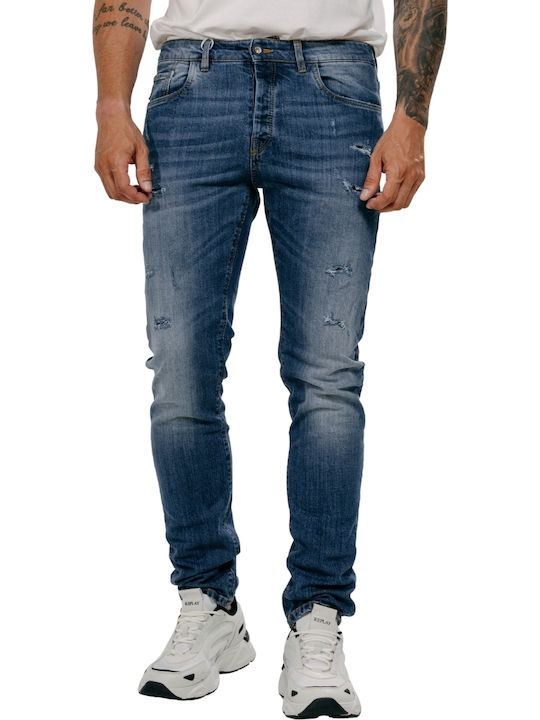 Men's Elastic Blue Jeans Pants