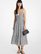 Sommer Midi Slip Dress mit Rüschen Kleid