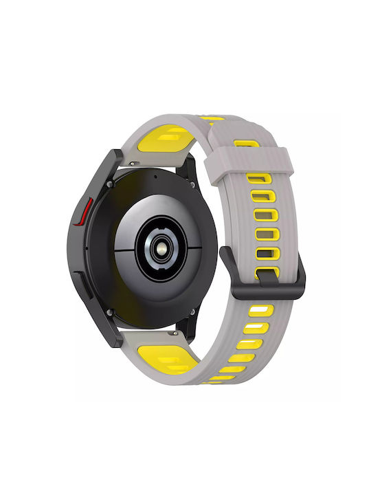 Λουράκι Σιλικόνης Vertical Lines Amazfit Gtr 4 46mm Gray Yellow