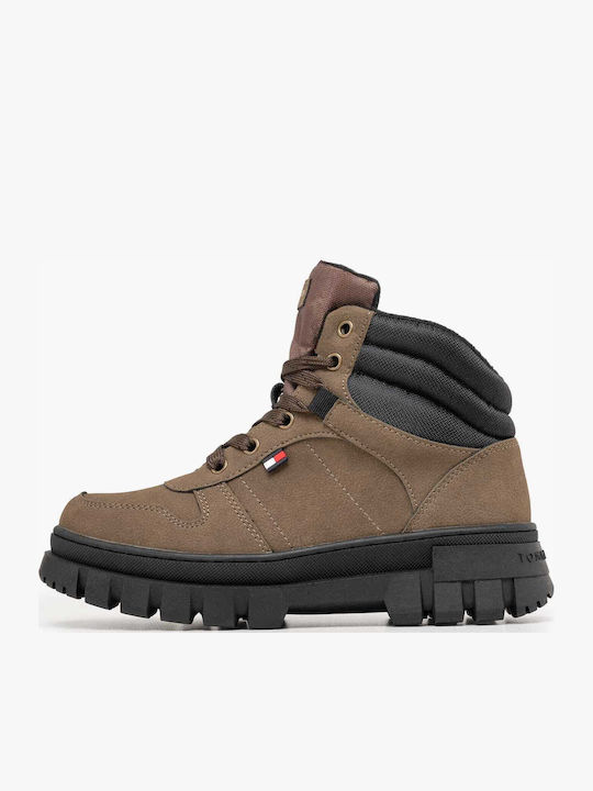 Kinderstiefel mit Schnürsenkeln Braune