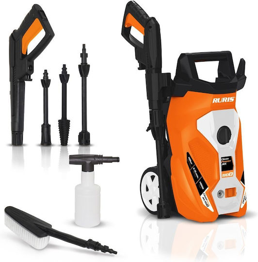 Ruris Cleanpowerjet 1100 – Mașină De Spălat Cu Presiune 1400 W 110 Bar 390 L H Accesorii Incluse
